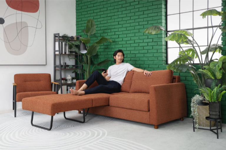 Amber Ease: Subtle Sophistication of the Orange Sleeper Sofa